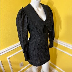 Ganni Elegant Black Long Sleeve Dress
